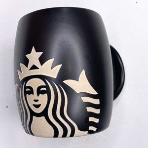 Starbucks Etched Mermaid Logo Siren Matte black mug, 2011.